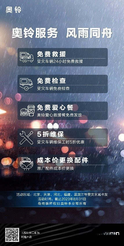 送物資進災區(qū),福田奧鈴全面開啟救援行動